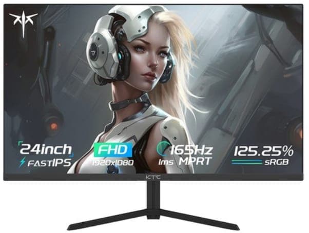 KTC H24T09P Gaming Monitor, 24'' 1920x1080 16:9 165Hz ELED Fast IPS Panel Screen, HDR10 1ms MPRT Compatible with FreeSync G-Sync, 2xHDMI2.0 2xDP1.2 Audio, στα 99,99€, Geekbuying